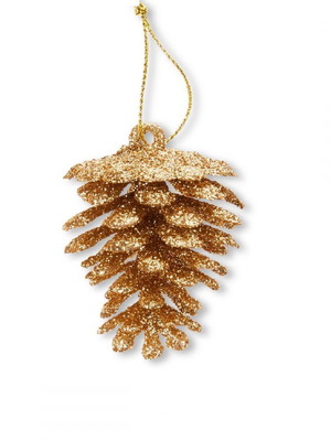 Hanging pinecone ornament pink-gold new 6cm