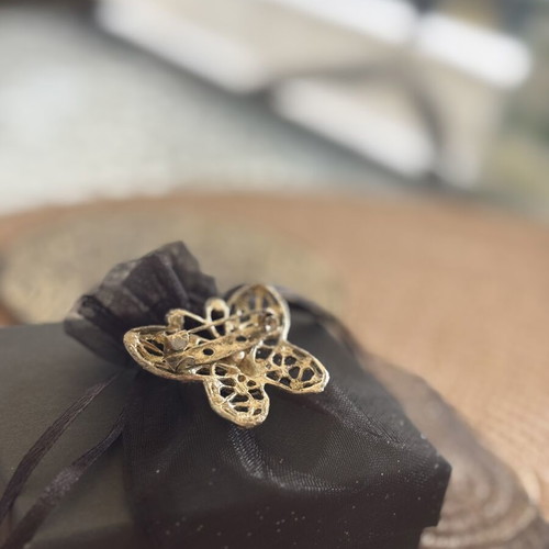 Butterfly brooch used, silver elegant women's pin