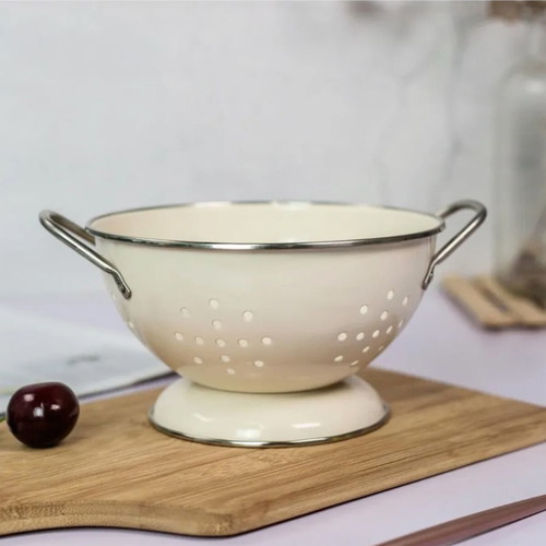 Enamel Colander Bowl Retro French Style like new