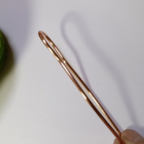 Wavy Hair Fork handmade, new, copper, 12 cm