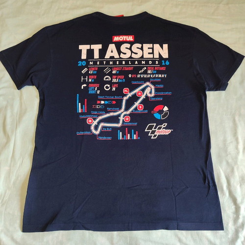 T-shirt Assen TT 2016 MotoGP used, genuine blue size L