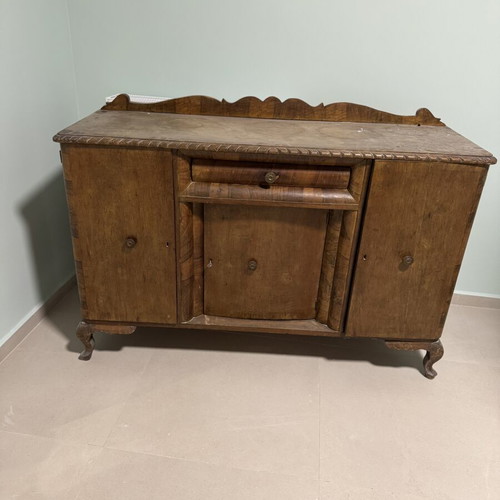 Vintage wooden buffet with carved details
