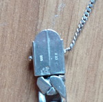 Sterling Silver 925 curb bracelet, 54g, box clasp with safety chain