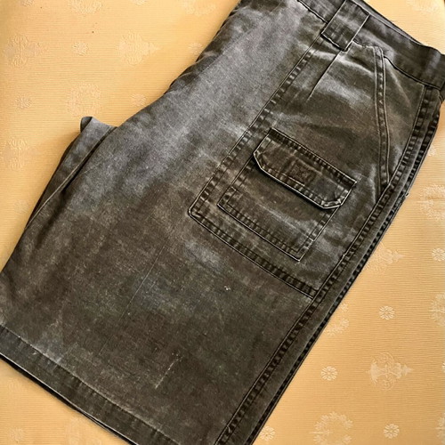 Men's Grey Washed Denim Cargo Bermuda Shorts size L used
