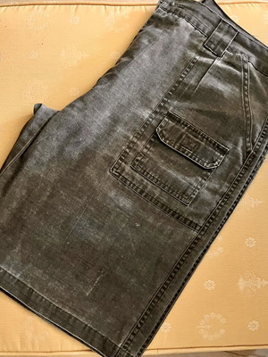 Men's Grey Washed Denim Cargo Bermuda Shorts size L used