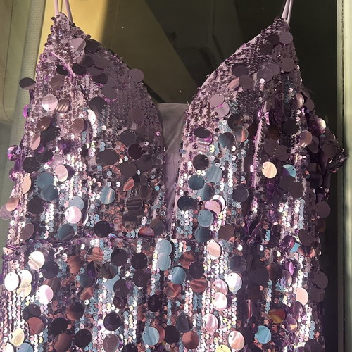 Long lilac dress with sequins new