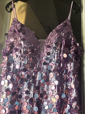 Long lilac dress with sequins new