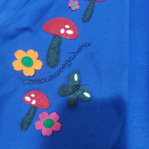 Handmade jacket with skirt like new, size Large, blue