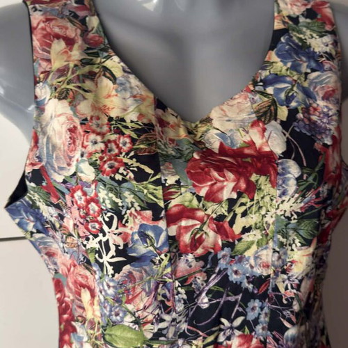 Cotton dress multicolor, size M, like new, Made in Italy