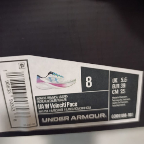 Under Armour Velocity Pace running shoes, white, size 39
