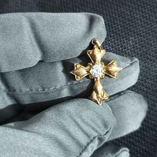 Silver 92.5% small gold-plated cross pendant