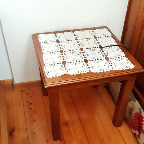 Handmade solid wood living room set like new, 6 pieces with cane details
