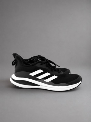Adidas black athletic shoes with white details
