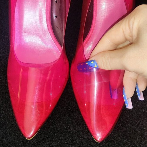 Clear fuchsia heels size 37 like new, 10cm heel