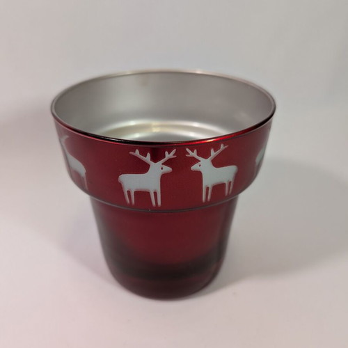 Christmas glass vase like new, height 12cm, diameter 12cm