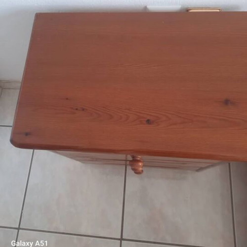 Double wooden bed like new with mattress and nightstands