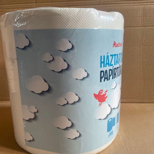 Auchan Kitchen Paper Roll 2-Ply new, 500 sheets