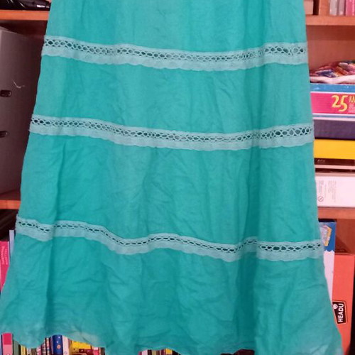 Strapless dress S used, airy, green-turquoise