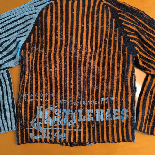 Woolen kids cardigan 12 years 152 cm like new, turquoise and orange