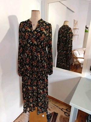 Viscose dress long like new, brown multicolor, XL-XXL