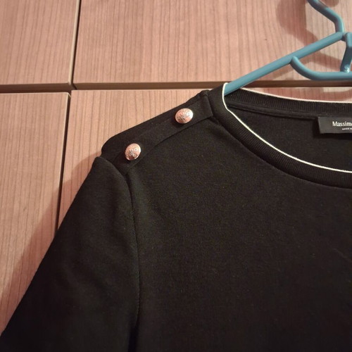 Massimo Dutti women's short-sleeve blouse like new, black, medium