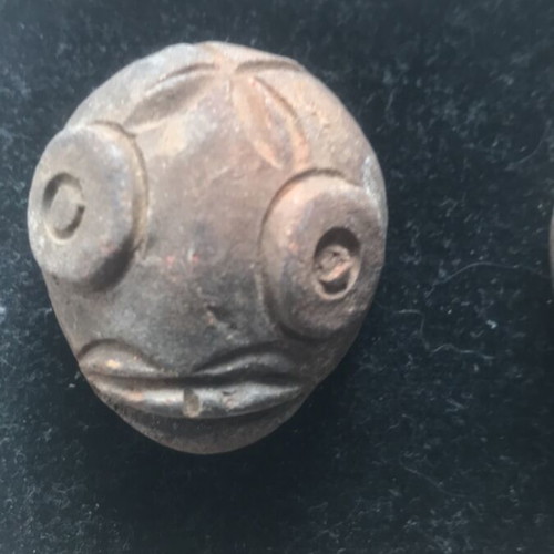 African clay masks used, handmade collectible