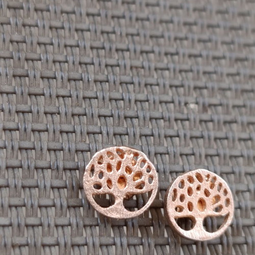 Earrings 925 with rose gold plating, new, discreet design