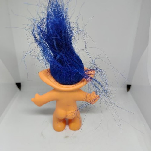 Retro Efxoulis Troll figure with blue hair and diamond, like new