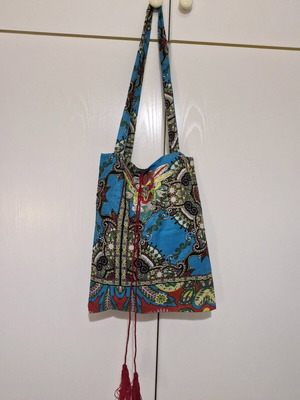 Shoulder bag summer new, cotton, multicolored