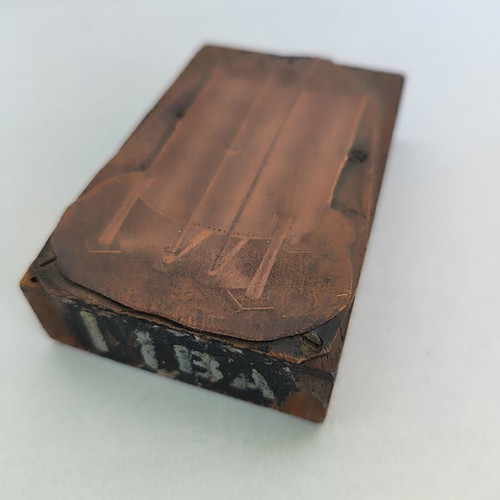 Vintage Typographic Printing Block used, industrial design