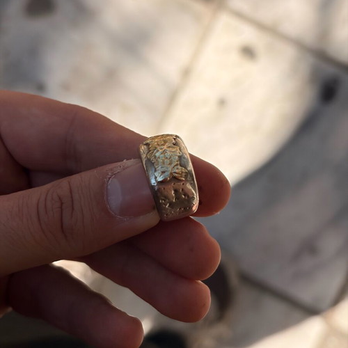 Silver gold ring 925/18k used, size 11/51