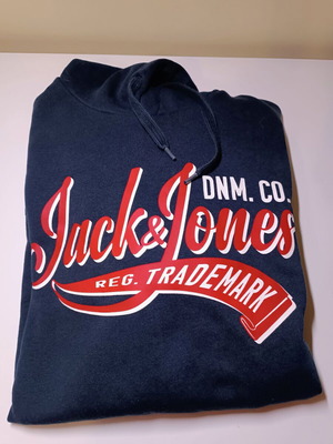 Φούτερ Jack & Jones με κουκούλα, μέγεθος medium, μπλε