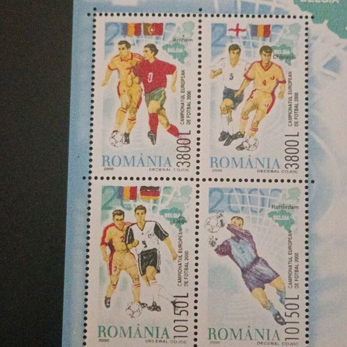 Romania Feuillet souvenir new, 2000 European football championship