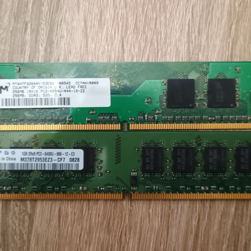 DDR2 RAM 1x1GB and 1x256MB like new