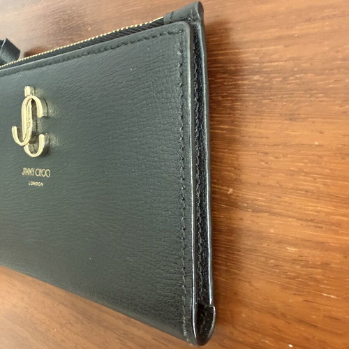 Jimmy Choo Black Leather Wallet like new with dust bag and certificate
