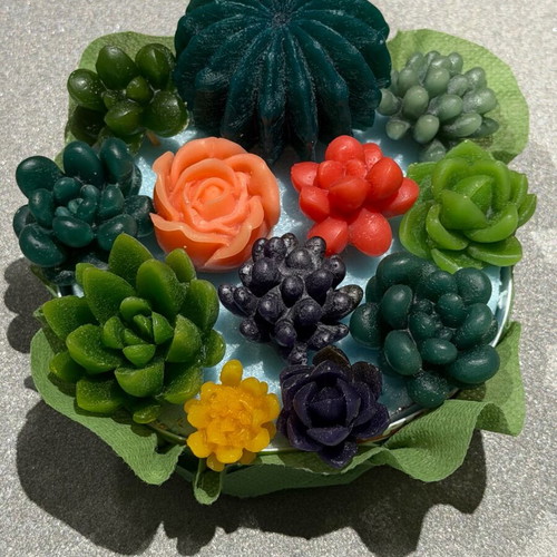 Handmade wax cactus like new