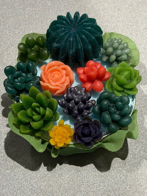 Handmade wax cactus like new