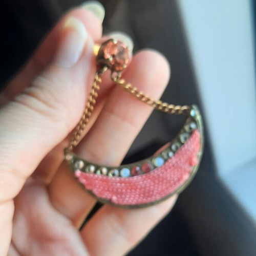 Boho earrings in bronze pink tone new, handmade, vintage style