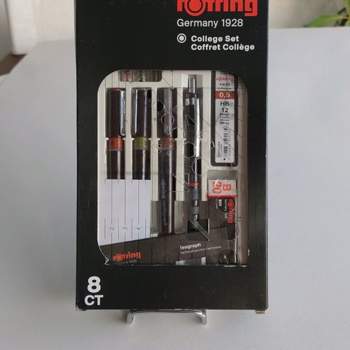 Rotring set of 3 rapidographs and accessories new
