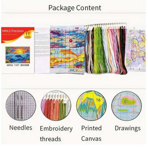 Cross Stitch Kit Sea World New, 11CT Embroidery Set