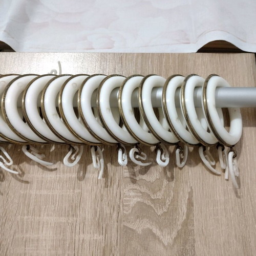 Curtain rings used, vintage, pack of 17