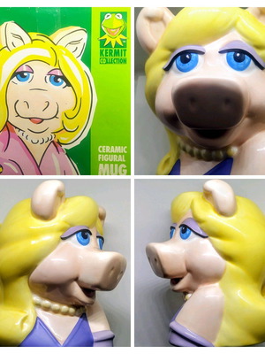 Vintage large ceramic Miss Piggy mug from Muppets Disney new