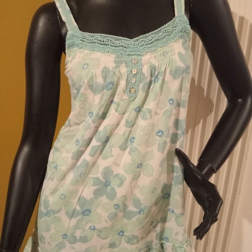 Marks & Spencer floral sleeveless blouse cotton size UK 10 like new