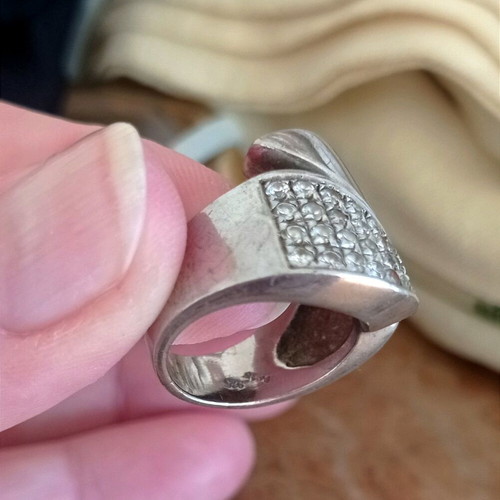 Vintage 80s silver 925 ring used with zircon