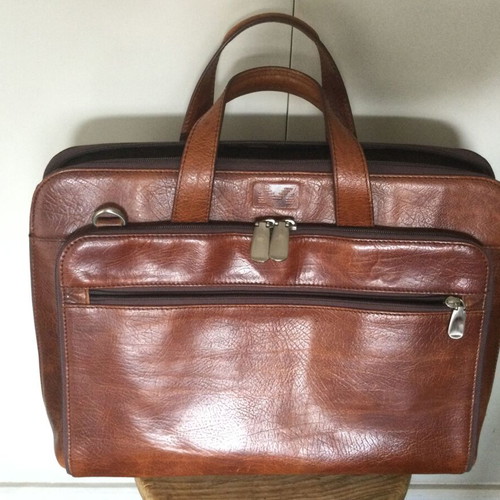 Leather Professional Briefcase M by Mihail like new, brown