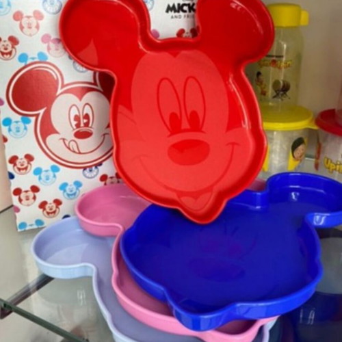 Disney Mickey plate with spoon and fork set, 2 pieces, Tupperware