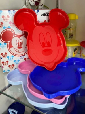 Disney Mickey plate with spoon and fork set, 2 pieces, Tupperware