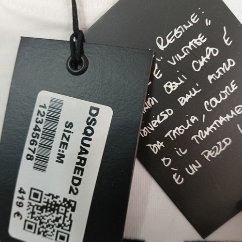 Dsquared2 short-sleeve t-shirt size M new, white cotton