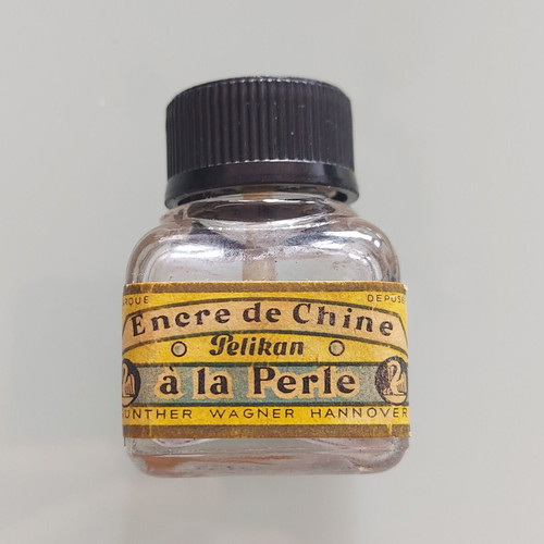 Pelikan ink bottle used, antique 1920-30, rare collectible