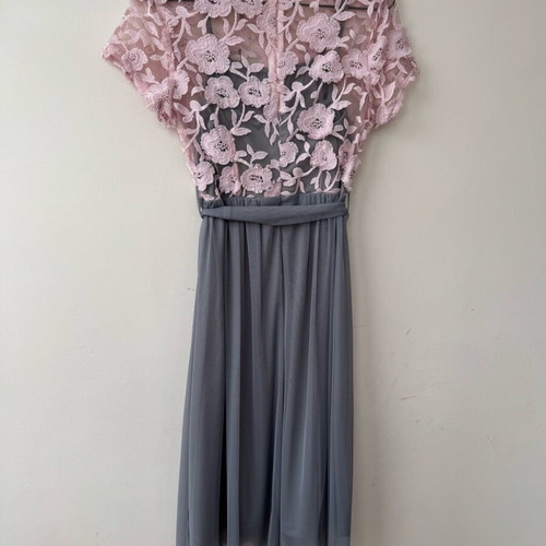 Le Vertige midi lace dress new, pink and gray